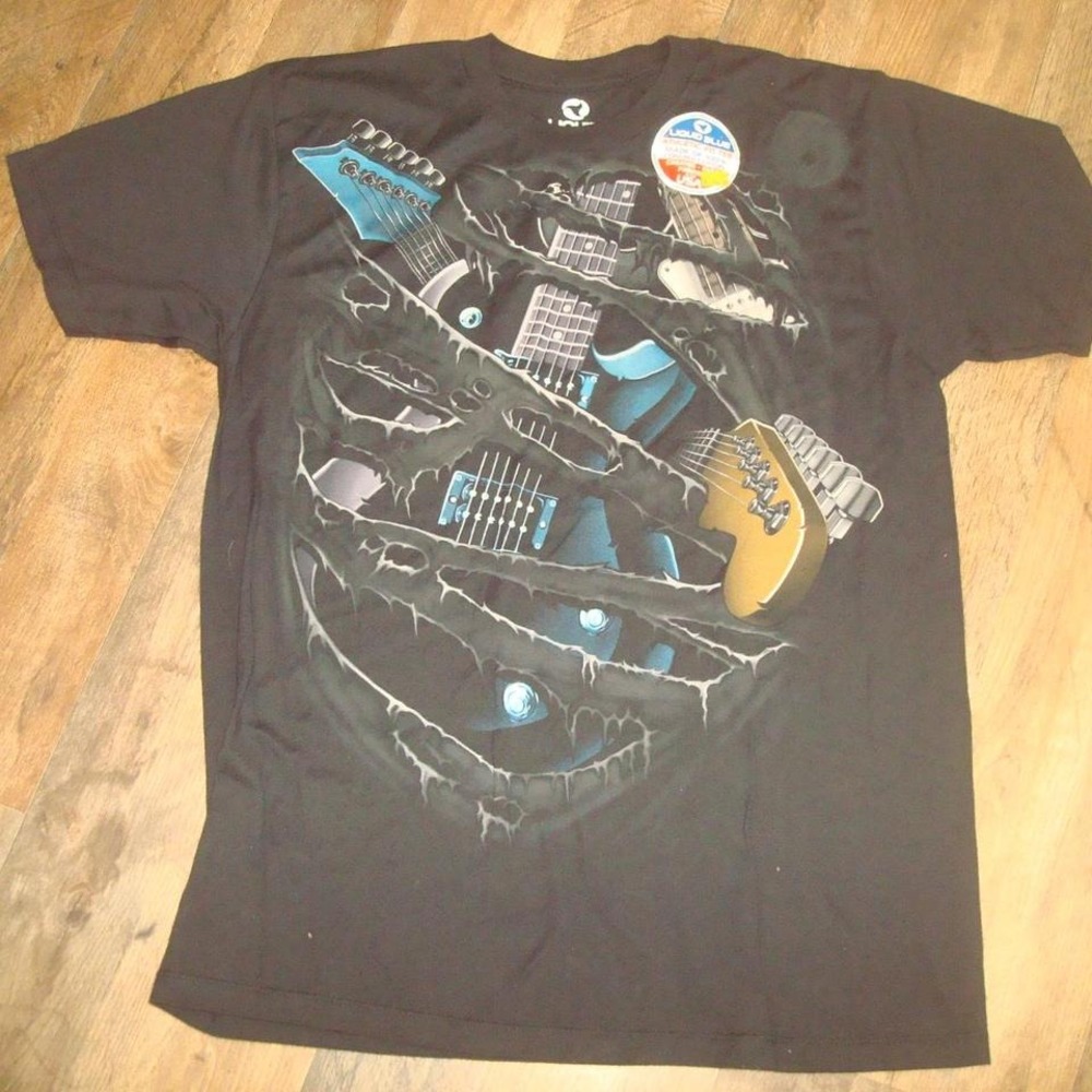 LIQUID‎ BLUE GUITAR VINTAGE 2008 SHIRT